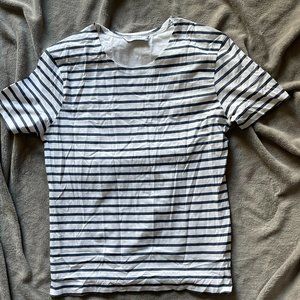 Blue and White Striped Tee